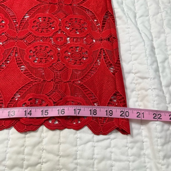 NWT Umgee Summer Vibrant Red Lace Blouse in Size S - Picture 8 of 12